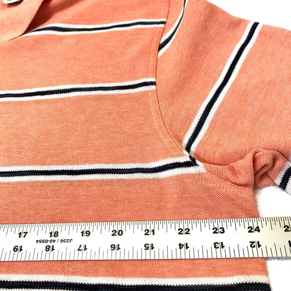 Southern Pines Mens Size XL Polo Shirt Pique Knit Short Sleeve Orange Stripe - Picture 7 of 8